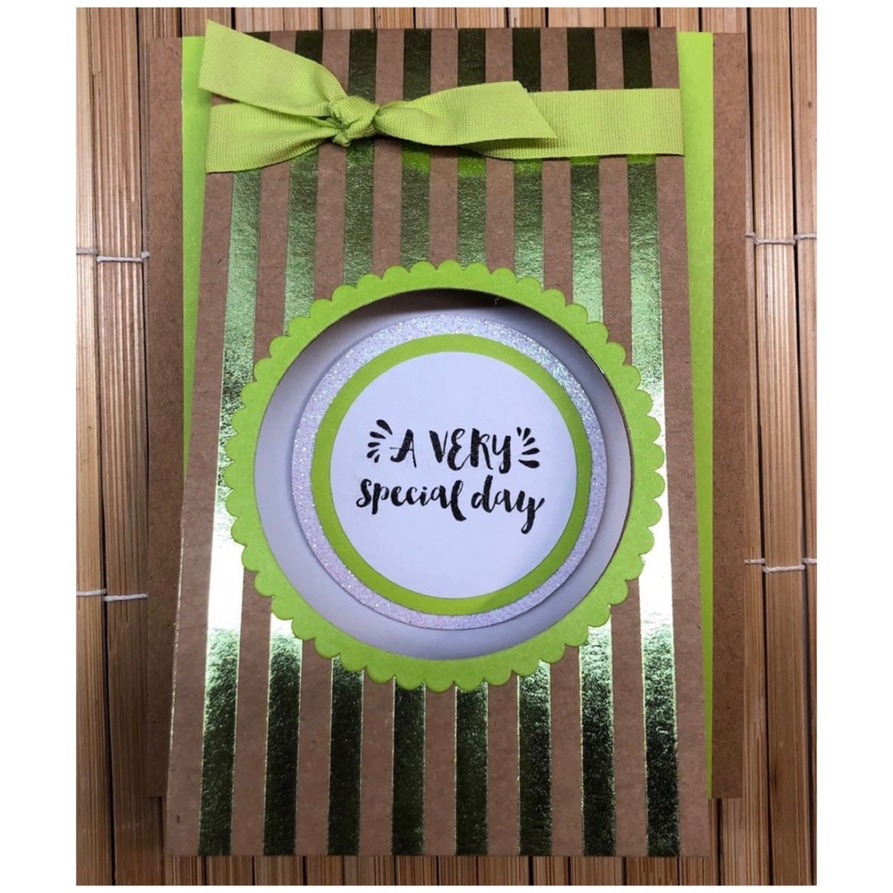 Handmade “A Very Special Day” Striped Card